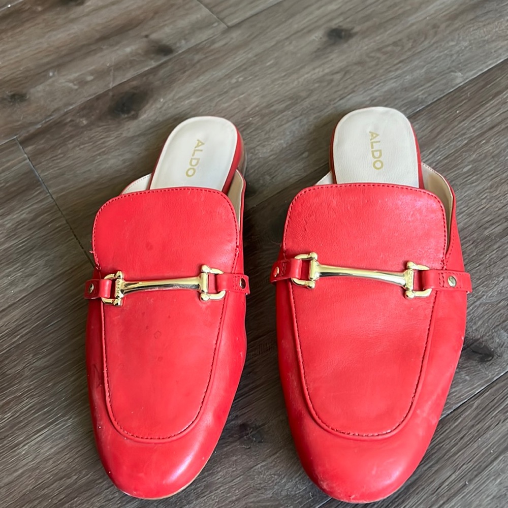 Red loafers